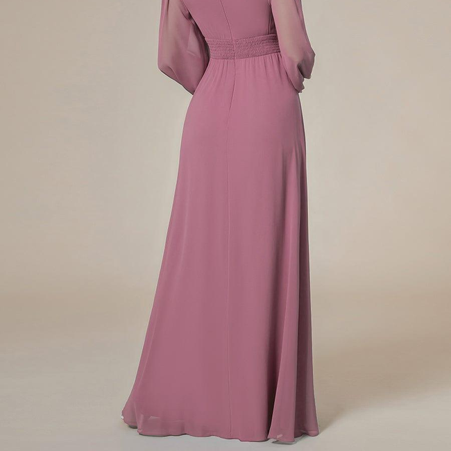 ever CELESTE|Long Sleeve Chiffon A-Line Empire Waist Formal Dress-gallery-32686617624650