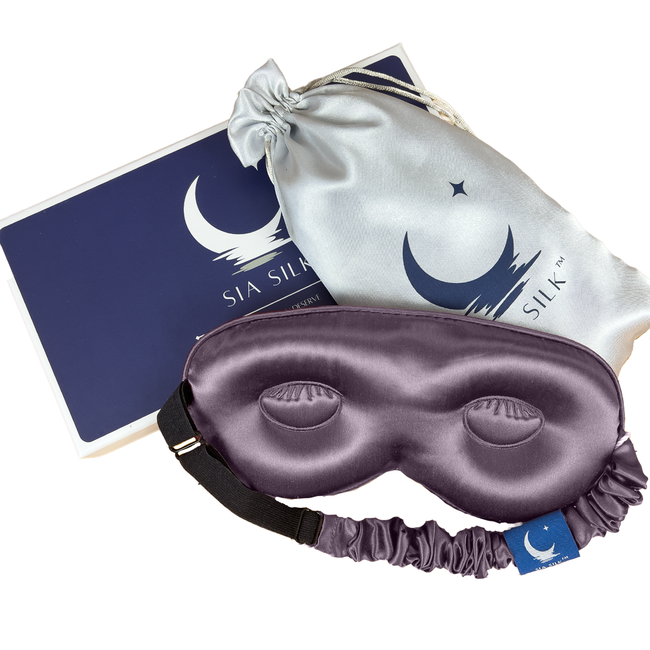 Sia Silk® Sleep Mask with extra deep eye cups for long lashes - Mauve-gallery-42002765381889