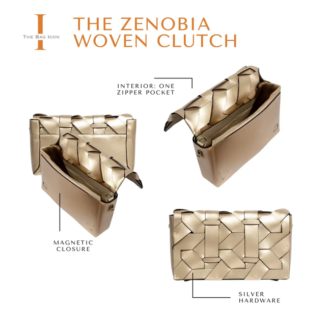 THE ZENOBIA WOVEN CLUTCH-gallery-34302712905773