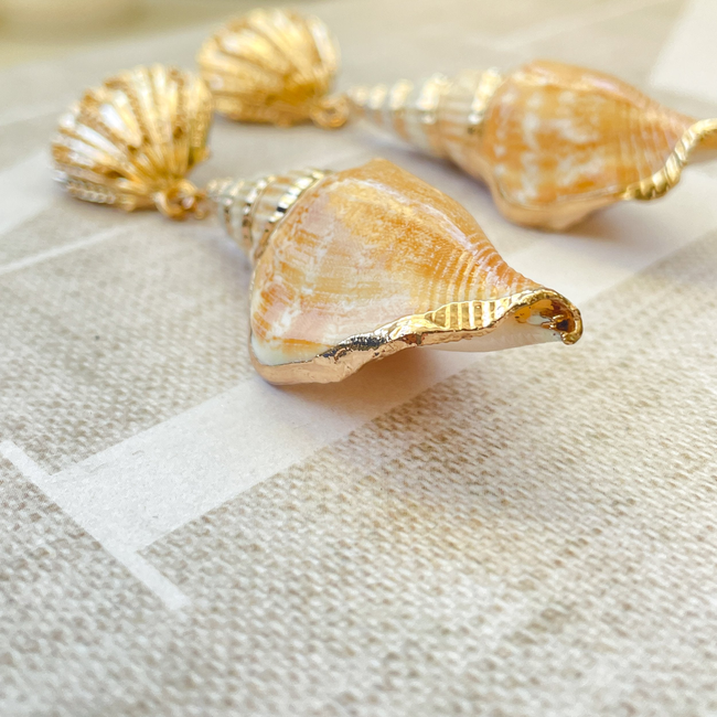 Seashell Dangle Earrings-gallery-31803752153163