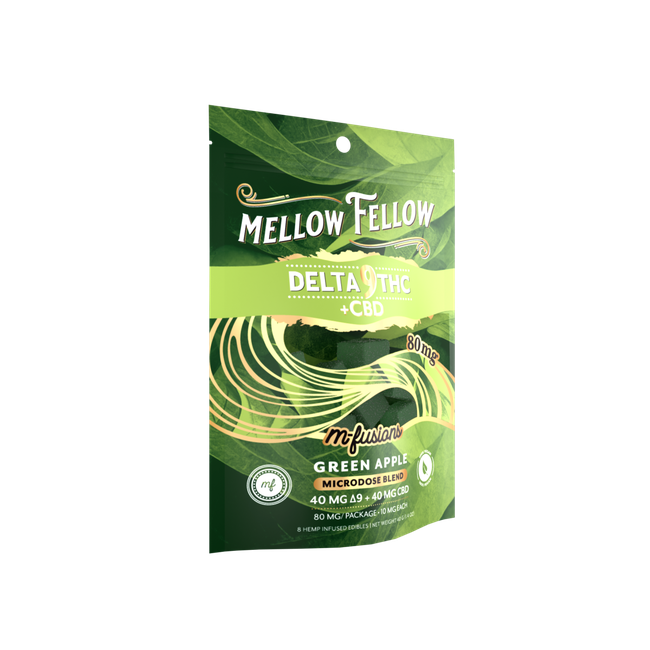 Micro-Dose M-Fusions Gummies - Delta 9 THC + CBD 8ct 80mg - Green Apple-gallery-38252984205518