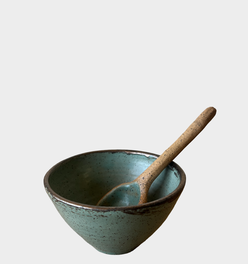 Mini Dip Bowl with Spoon in Echeveria Teal