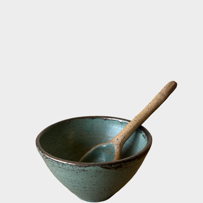 Mini Dip Bowl with Spoon in Echeveria Teal-gallery-39774059561149
