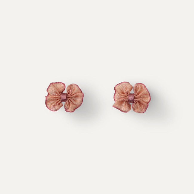 Shimmer Bow Studs in Blush-gallery-42213957665006