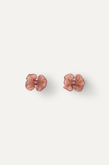 Shimmer Bow Studs in Blush