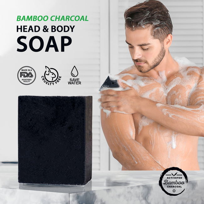 BOONBOO Bamboo Charcoal Body Soap | 7oz / 200g | Cleansing Bar-gallery-30835068010605