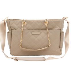 Essential Carryall Tote with Removable Diaper Clutch Beige