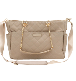 Essential Carryall Tote with Removable Diaper Clutch Beige