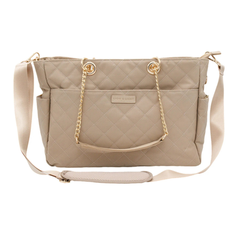 Essential Carryall Tote with Removable Diaper Clutch Beige