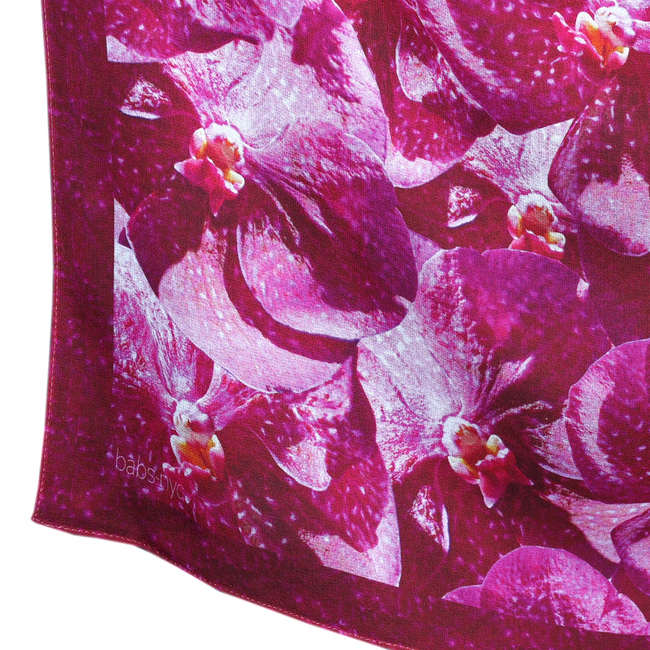 Silk 26 Inch Square Scarf - Orchids - Pink to Deep Magenta-gallery-53111189537064