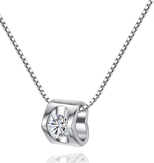 Evelyn Zirconia Heart Pendant Necklace