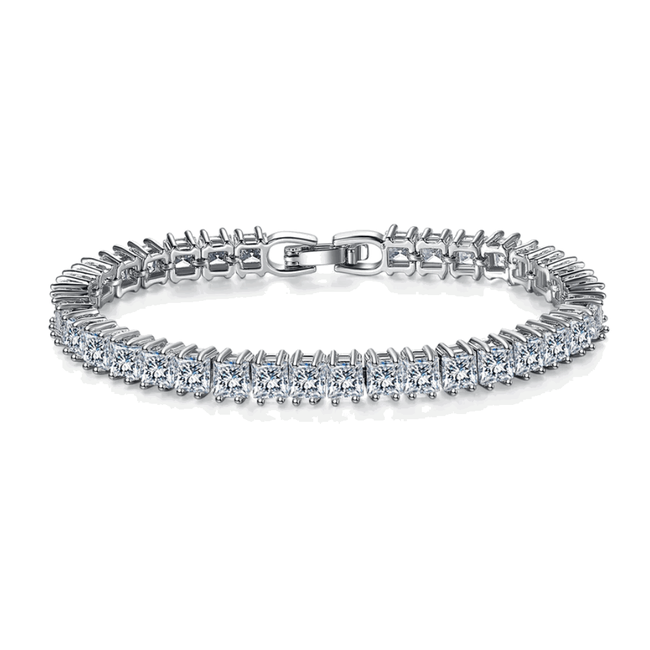 Princess Cut Cubic Zirconia Tennis Bracelet-gallery-30351750430778
