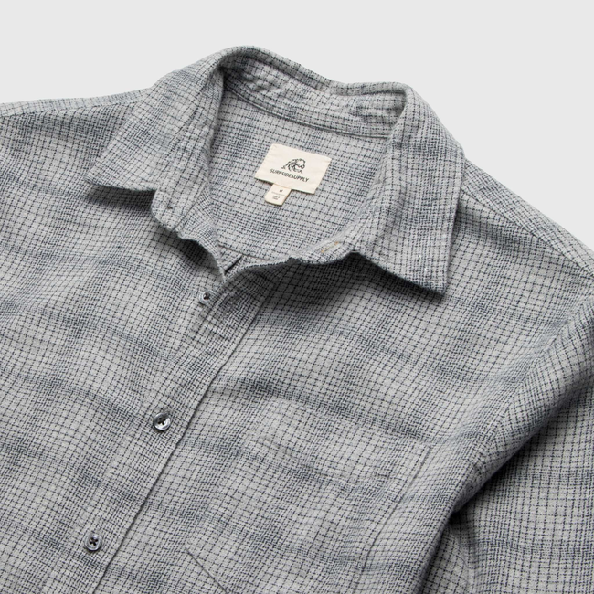 Brian Brushed Plaid Shirt - Heather Grey-gallery-44084200145154