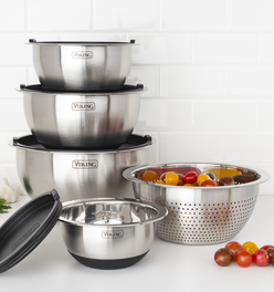 Viking 9-Piece Stainless Steel Mixing Bowl Set with Strainer