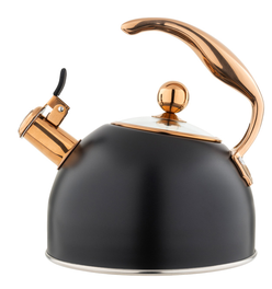 Viking 2.6-Quart Matte Black & Copper Tea Kettle