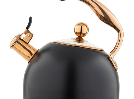 Viking 2.6-Quart Matte Black & Copper Tea Kettle