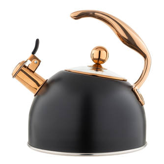 Viking 2.6-Quart Matte Black & Copper Tea Kettle