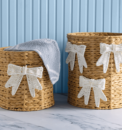 Woven Bow Basket Set