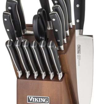 Viking Culinary 17-piece Cutlery Set with Walnut Block