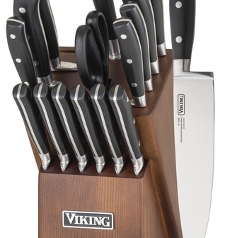 Viking Culinary 17-piece Cutlery Set with Walnut Block