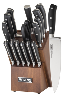 Viking Culinary 17-piece Cutlery Set with Walnut Block