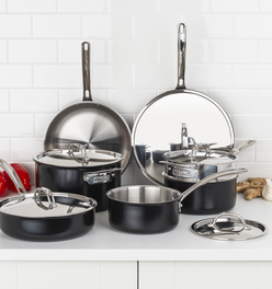 Viking 12pc 3-Ply Cast Black Exterior Stainless Steel Cookware Set