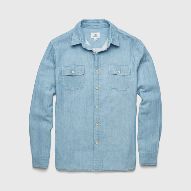 Zhu Chambray Shirt - Blue-gallery-42414130135298