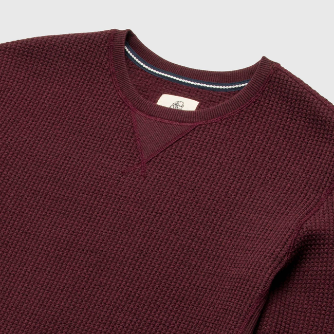 Butch Waffle Thermal Crewneck - Cabernet Heather-gallery-44013881786626