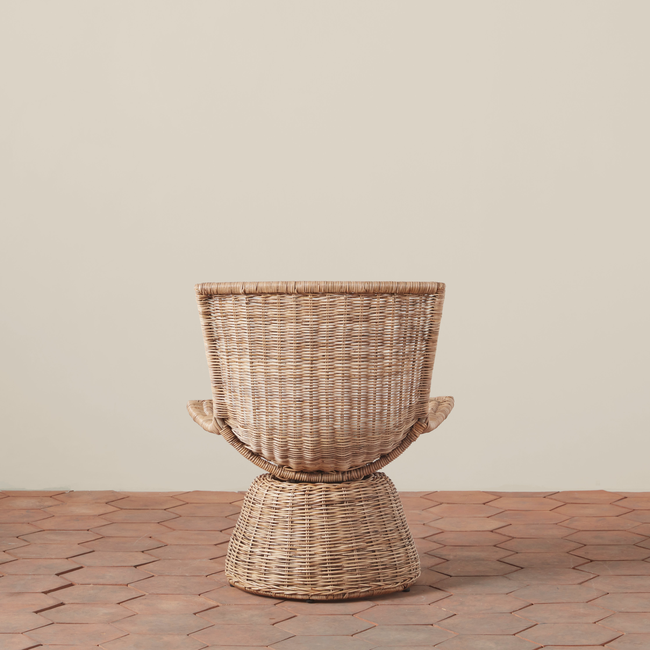 Healdsburg Small Wicker Swivel Chair-gallery-30485095743549