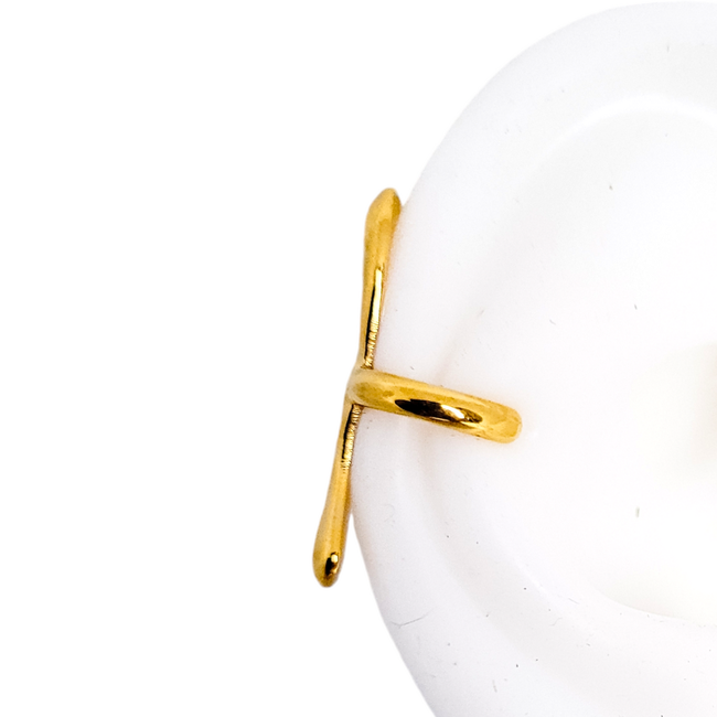 Curved Cross Ear Cuff-gallery-42491050426618