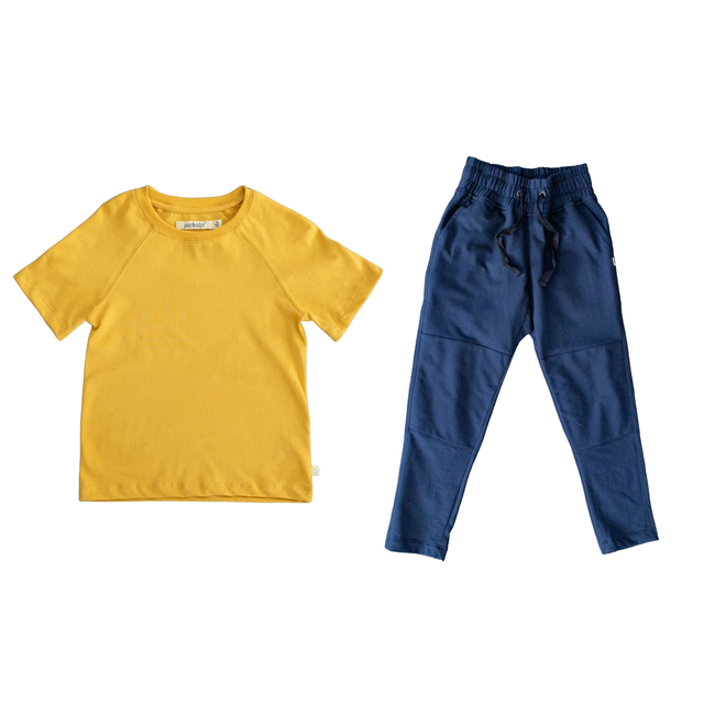 Frankie T-shirt & Kai Pant Set in Ochre & Navy-gallery-49262682374443