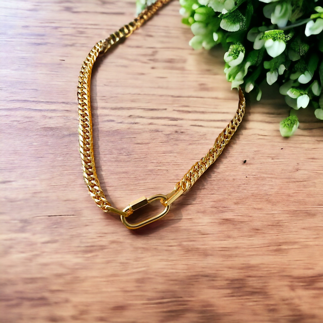 Chunky Oval Charm Necklace-gallery-42490915356922