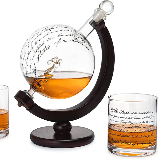 Attorney Whiskey Decanter Set - 850ml with 2 Glasses-gallery-32539905065026