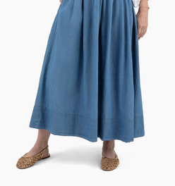 Take Pause Maxi Skirt - Chambray