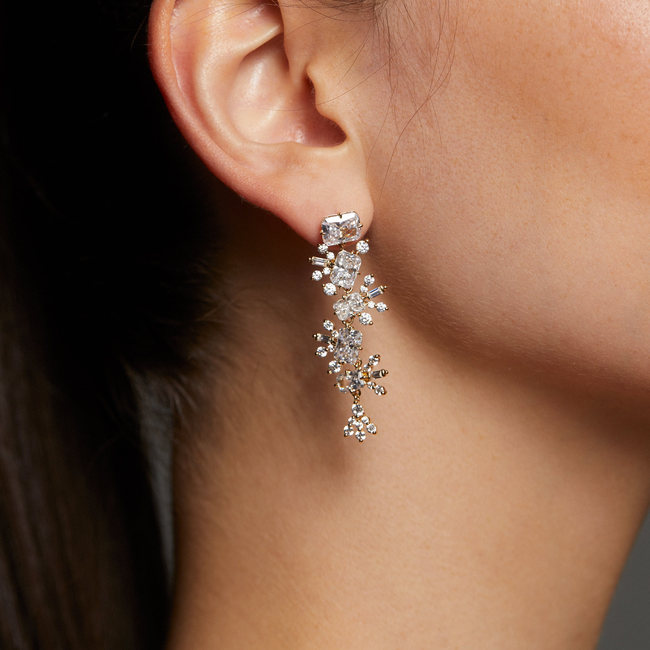 STELLAR CASCADE CZ LINEAR EARRINGS-gallery-48486087688451