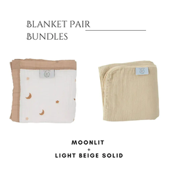 Moonlit Dreams + Light Beige Solid Blanket Bundle