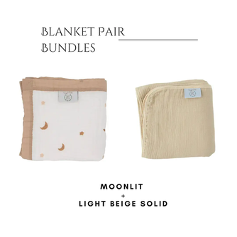 Moonlit Dreams + Light Beige Solid Blanket Bundle