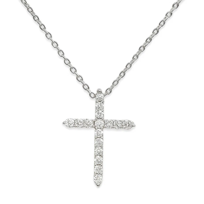 Faith Cubic Zirconia Cross Necklaces-gallery-31572470464570