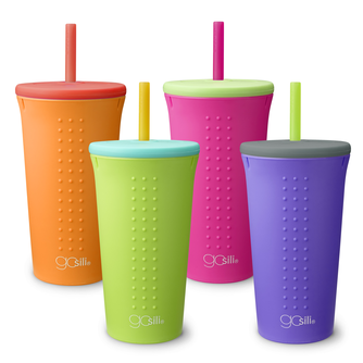 16oz Reusable Silicone Straw Tumbler