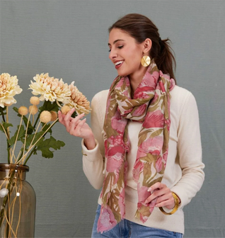 Icelandic Poppies Pink Featherweight Scarf