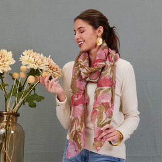 Icelandic Poppies Pink Featherweight Scarf