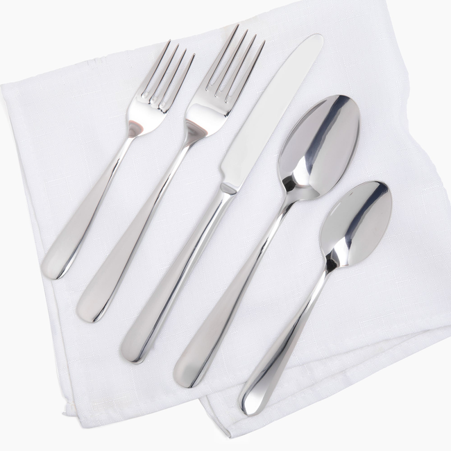 Signature Stainless Steel Flatware Set (20-Piece Set, 4 Place Settings)-gallery-53881726337396