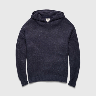 Stan Knit Hooded Sweater - Navy Heather