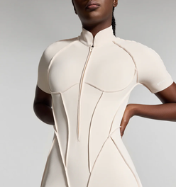 Sleek Shorts Catsuit in Ivory