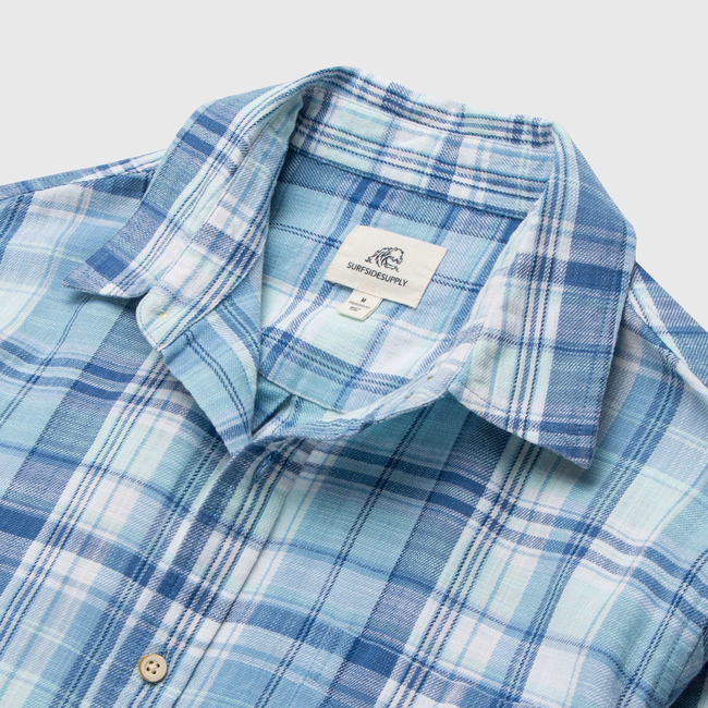 Brian Twill Plaid Shirt - Aqua Blue Combo-gallery-42414180237570