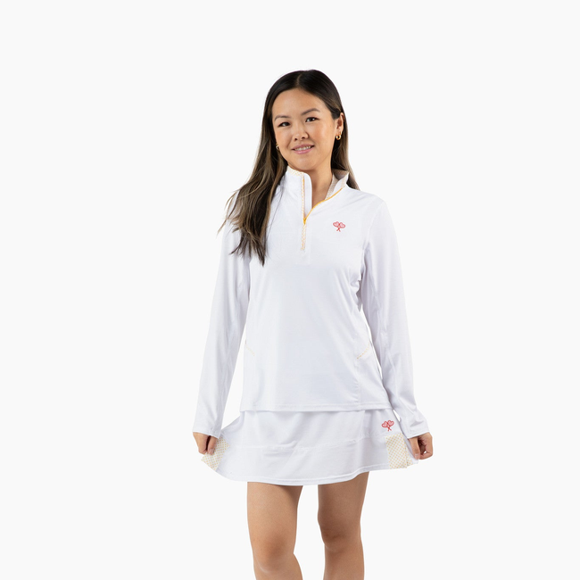 Love All Tennis Women's Tracy 1/4 Zip Jacket Polka Dot-gallery-67853850771537