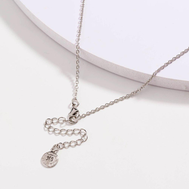 Drop Necklace with Five Cubic Zirconia Stone-gallery-30351515123770