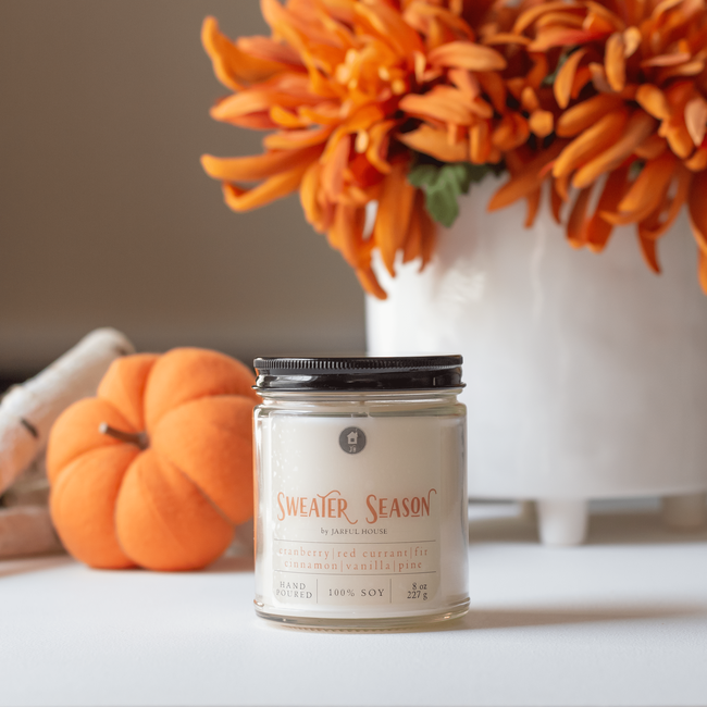 Fall Candle Sweater Season - 8 oz. | Natural Soy Thanksgiving Candle-gallery-29630676795462