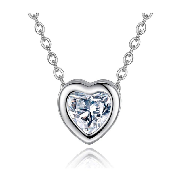 Heart Necklace Cubic Zirconia Crystal-gallery-30351661989946