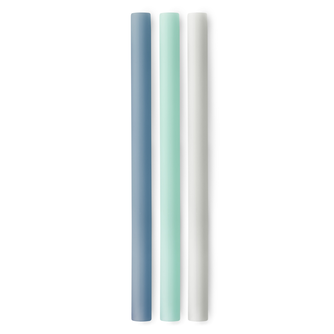 Extra Wide Reusable Silicone Straws, 3pk